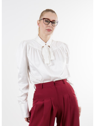 Alise White silk blouse