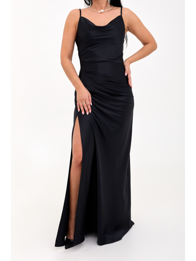 Mellani satin silk black 