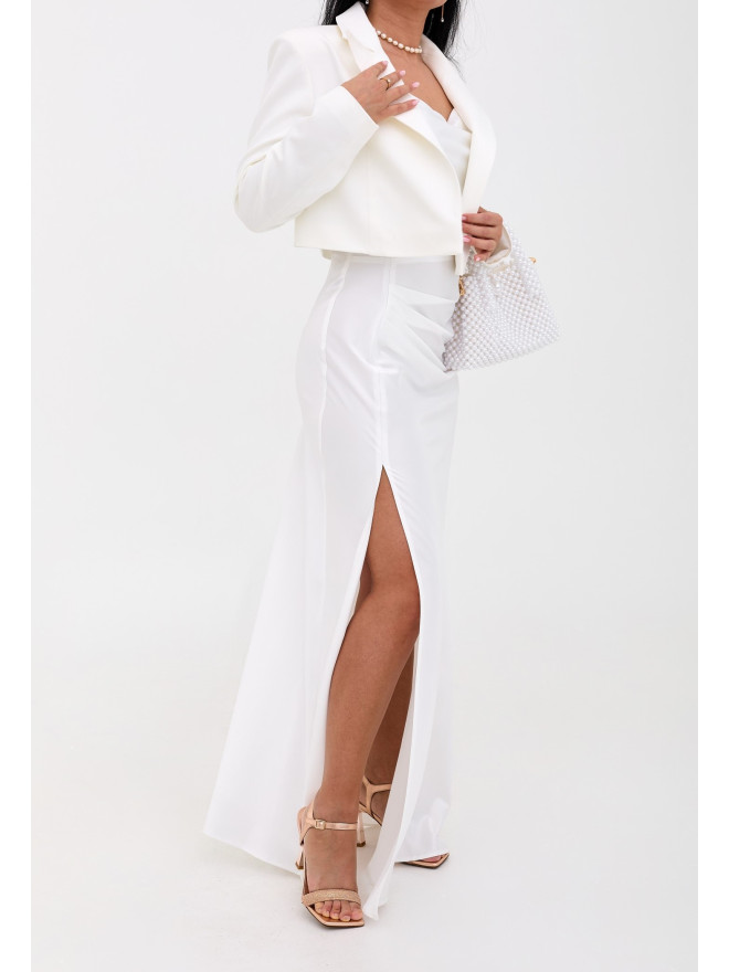 Mellani satin silk dress and Emma jacket white