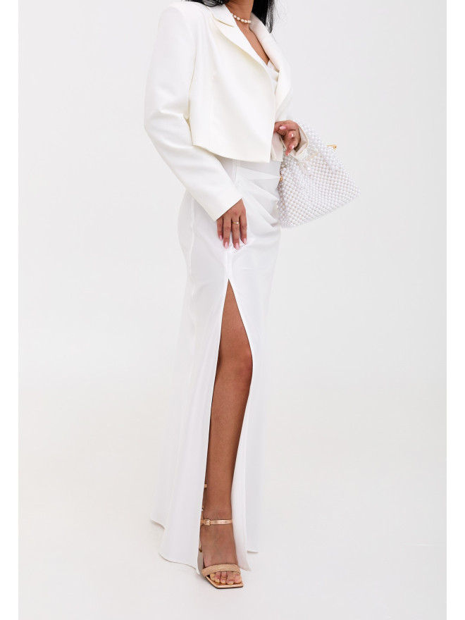 Mellani satin silk dress and Emma jacket white