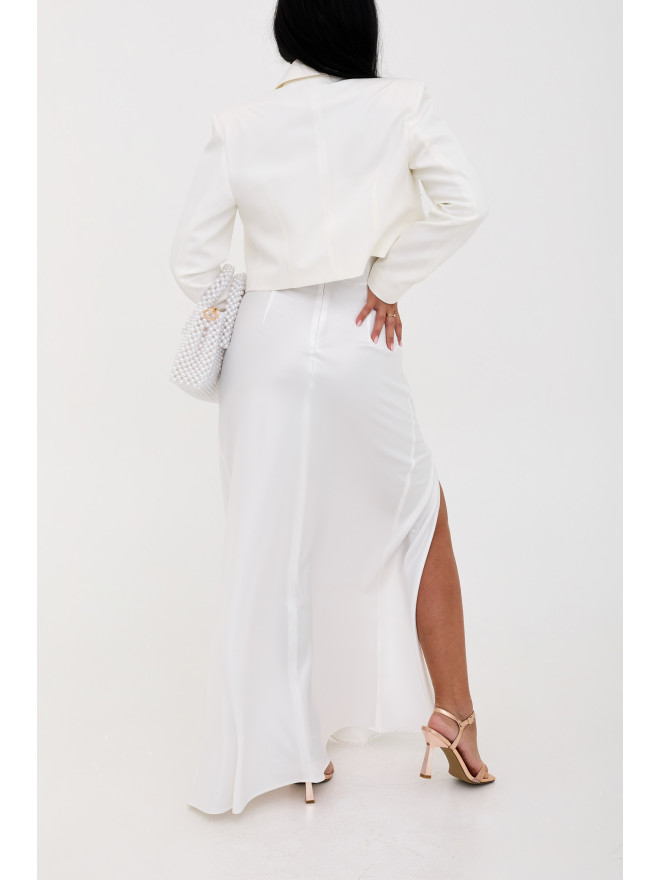 Mellani satin silk dress and Emma jacket white